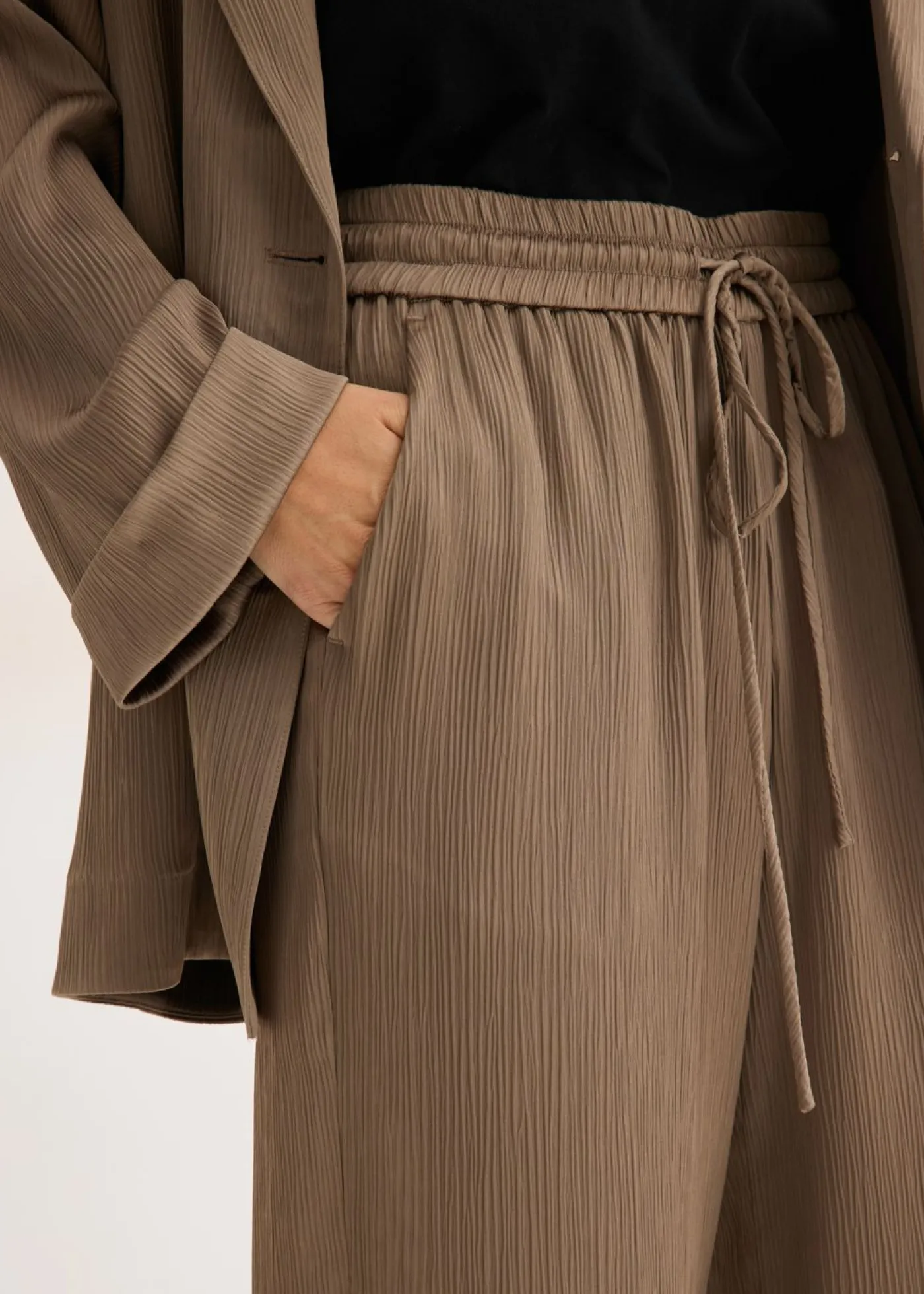 Clearance Pantalón ancho con cinturilla cómoda Mujer Pantalones|Tallas Pequeñas