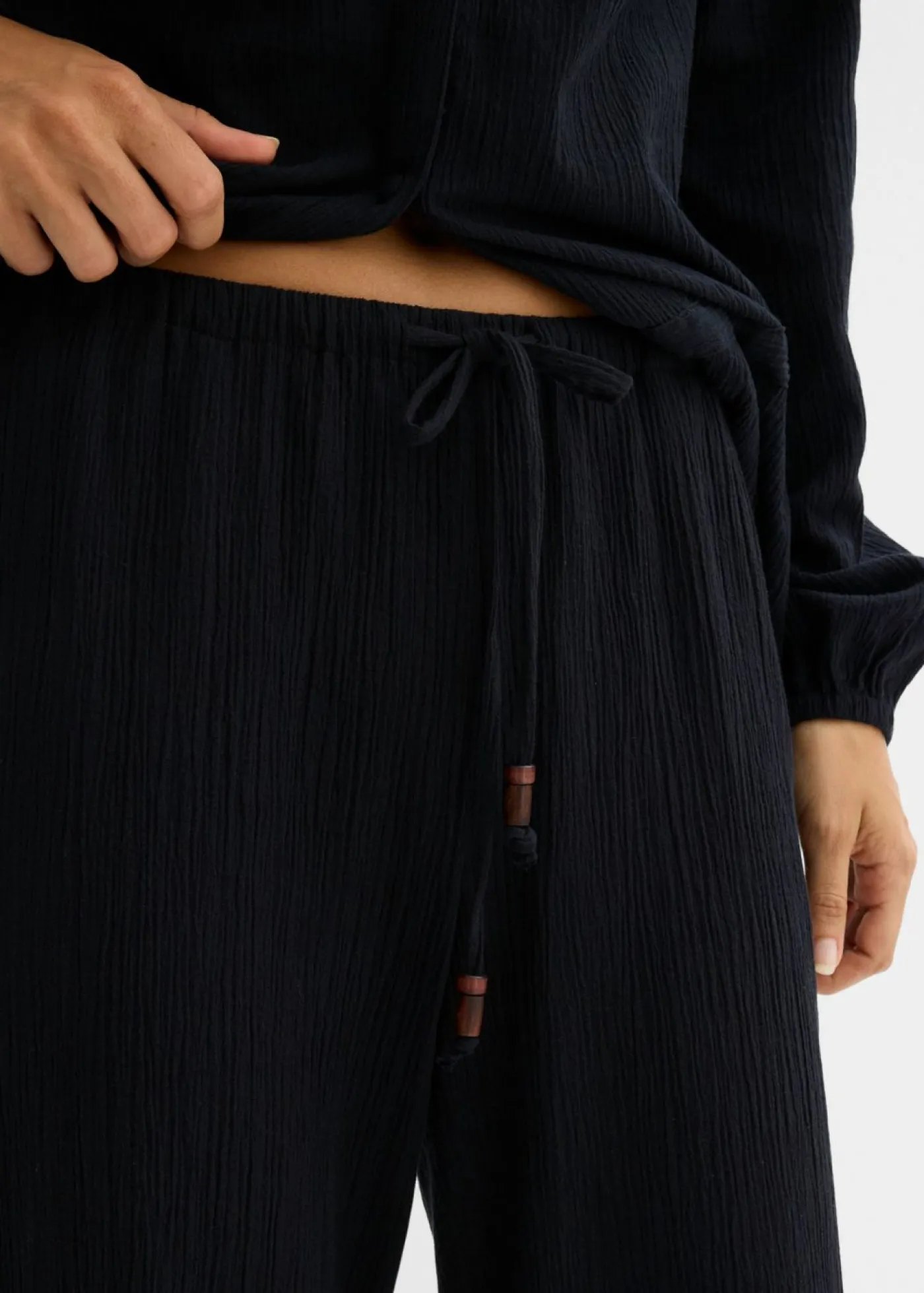 Best Pantalón ancho con efecto estructurado Mujer Pantalones