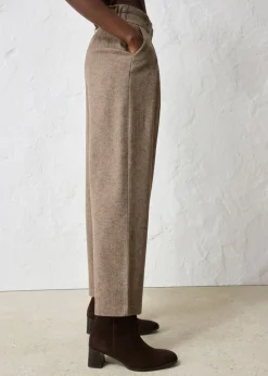 Clearance Pantalón ancho con lana Mujer Premium|Pantalones