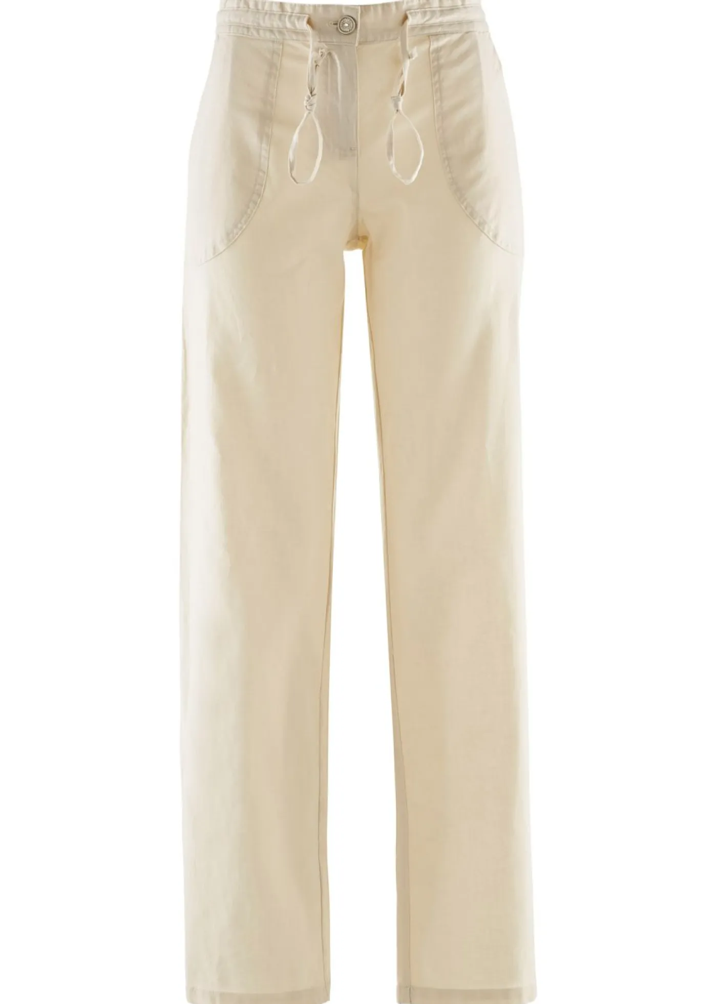 Best Pantalón ancho con lino Mujer Pantalones|Tallas Pequeñas