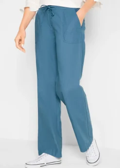 Outlet Pantalón ancho con lino Mujer Pantalones|Tallas Pequeñas