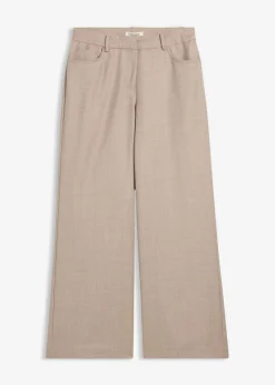 New Pantalón ancho de 5 bolsillos con lana Mujer Premium|Pantalones