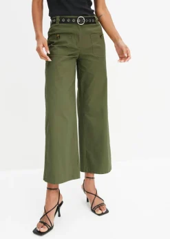 Pantalón ancho de cinturilla cómoda y talle alto Mujer Pantalones