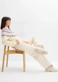 Pantalón ancho de pana Mujer Pantalones