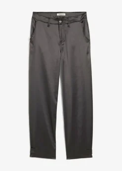 New Pantalón barrel con satén fluido Mujer Pantalones