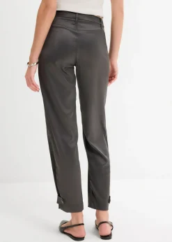 New Pantalón barrel con satén fluido Mujer Pantalones