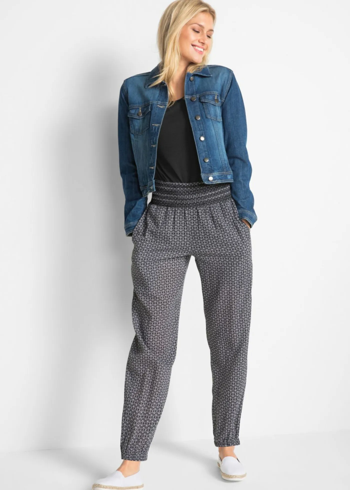 Hot Pantalón bombacho arrugado Mujer Pantalones