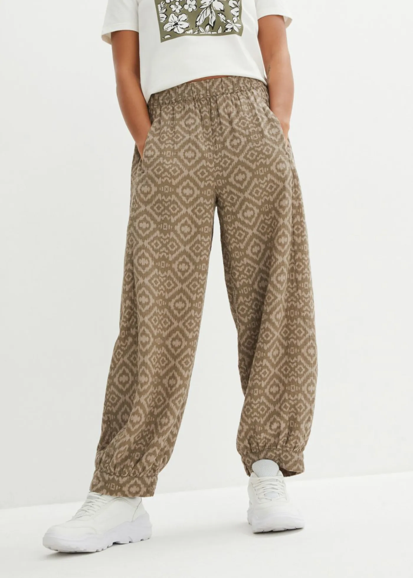 Discount Pantalón bombacho de algodón puro Mujer Pantalones