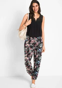 Pantalón bombacho de mezcla de viscosa Mujer Pantalones
