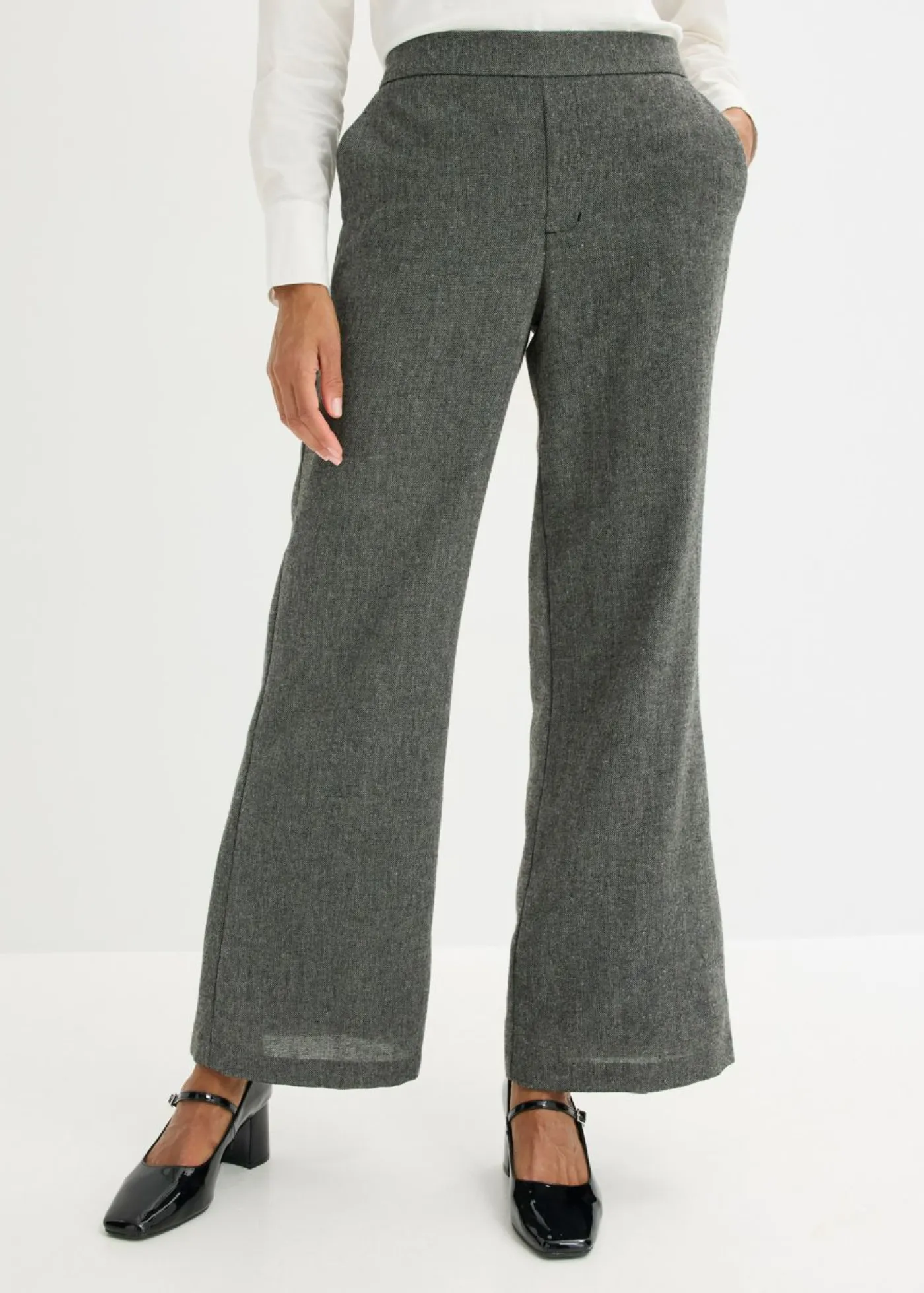 Outlet Pantalón bootcut de estilo tweed Mujer Pantalones