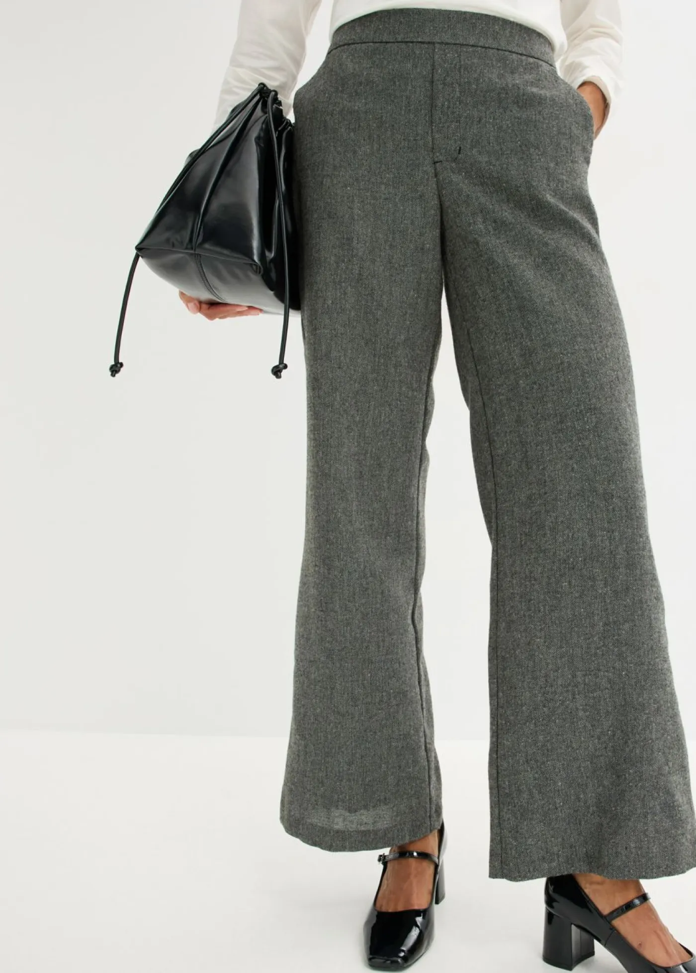 Outlet Pantalón bootcut de estilo tweed Mujer Pantalones