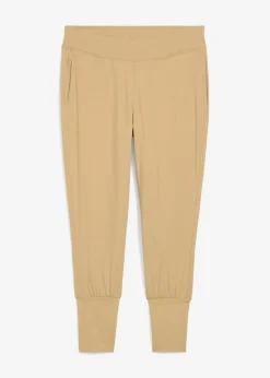 Pantalón capri de material suave Mujer Pantalones