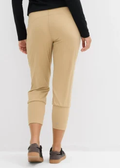 Pantalón capri de material suave Mujer Pantalones