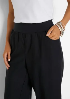 Pantalón capri de mezcla de lino y algodón Mujer Pantalones