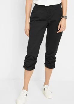 Outlet Pantalón capri de mezcla de algodón con cintura cómoda Mujer Pantalones