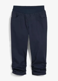 Discount Pantalón capri de mezcla de algodón con cintura cómoda Mujer Pantalones