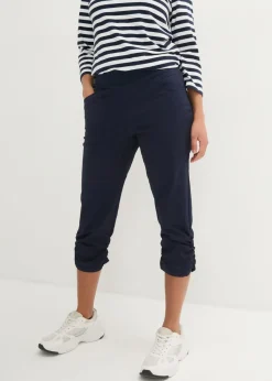 Discount Pantalón capri de mezcla de algodón con cintura cómoda Mujer Pantalones