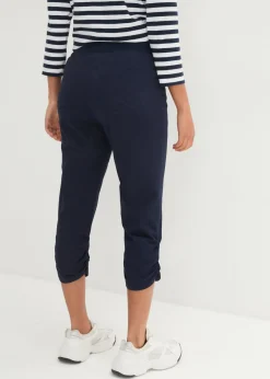 Discount Pantalón capri de mezcla de algodón con cintura cómoda Mujer Pantalones