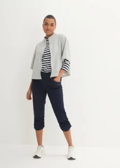 Discount Pantalón capri de mezcla de algodón con cintura cómoda Mujer Pantalones