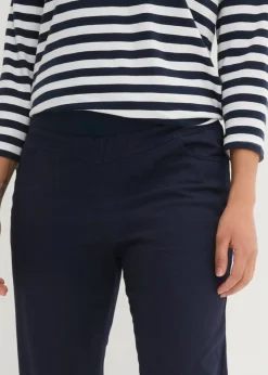 Discount Pantalón capri de mezcla de algodón con cintura cómoda Mujer Pantalones