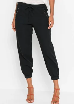 Discount Pantalón capri de mezcla ligera de lino Mujer Pantalones|Novedades