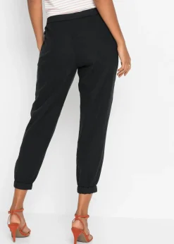 Discount Pantalón capri de mezcla ligera de lino Mujer Pantalones|Novedades