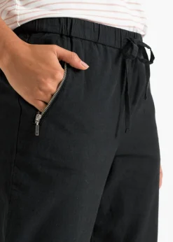 Discount Pantalón capri de mezcla ligera de lino Mujer Pantalones|Novedades