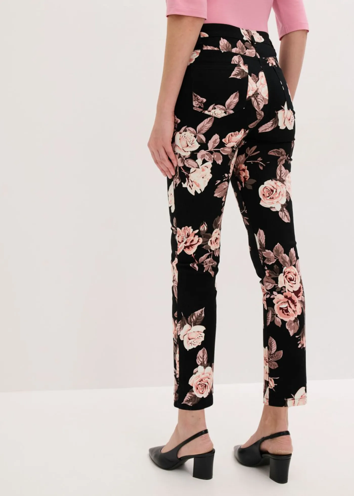 Pantalón capri elástico de algodón Mujer Pantalones|Novedades