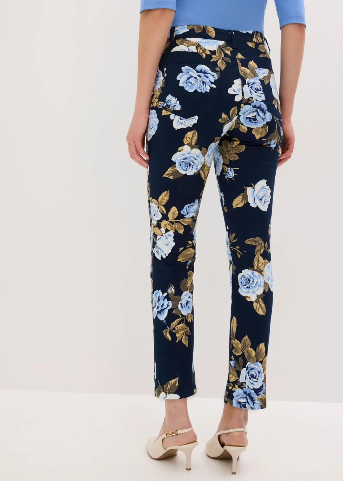 Hot Pantalón capri elástico de algodón Mujer Pantalones|Novedades