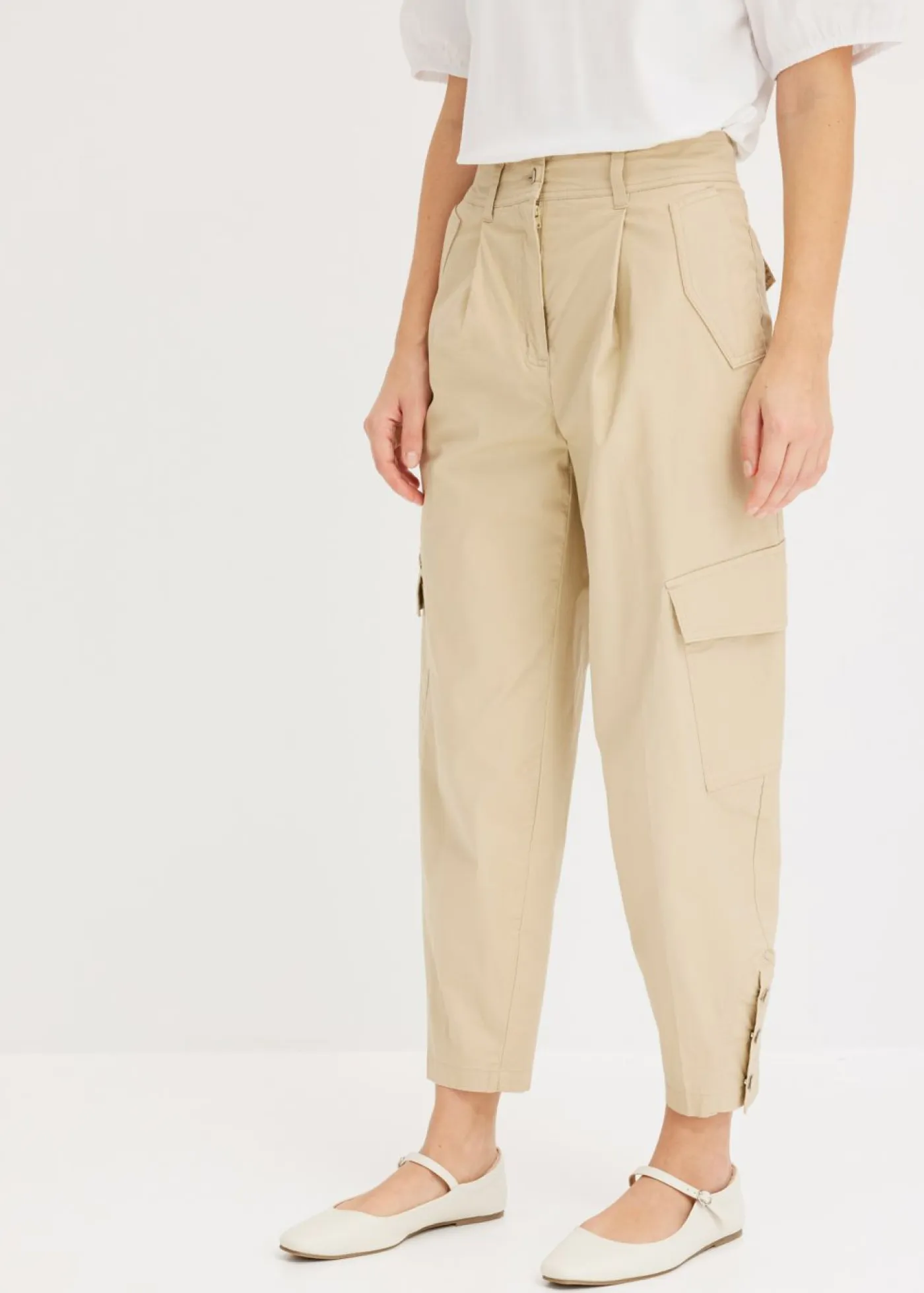 Outlet Pantalón cargo de algodón elástico Mujer Pantalones|Novedades