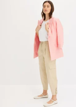 Pantalón cargo de algodón elástico Mujer Pantalones|Novedades