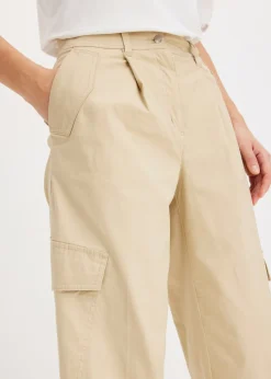 Pantalón cargo de algodón elástico Mujer Pantalones|Novedades
