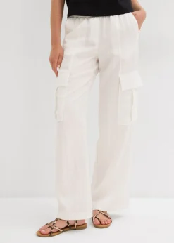Sale Pantalón cargo de mezcla de lyocell fluido Mujer Pantalones