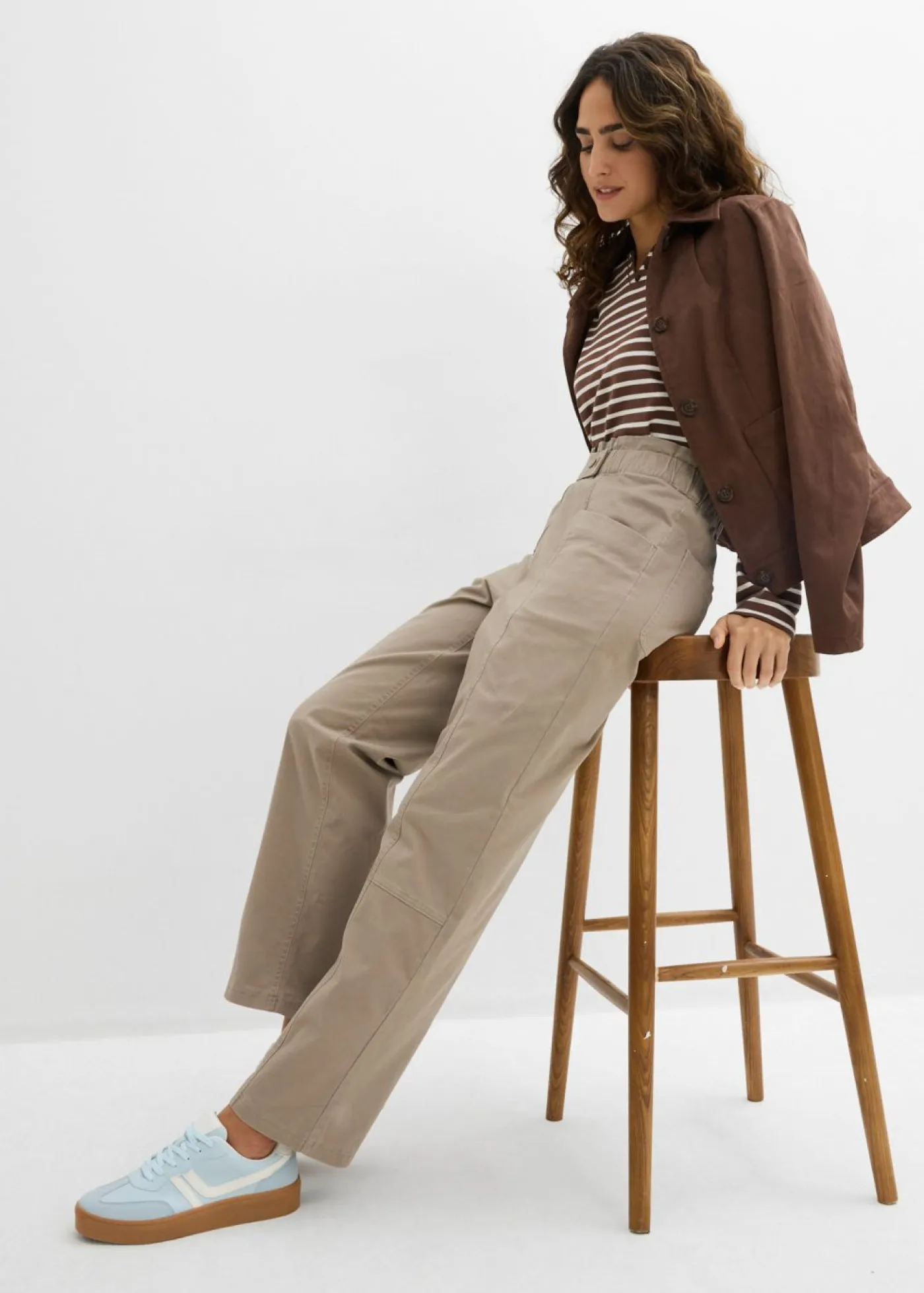 Sale Pantalón cargo de sarga Mujer Pantalones