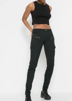 Discount Pantalón cargo en mezcla de algodón elástico Mujer Pantalones
