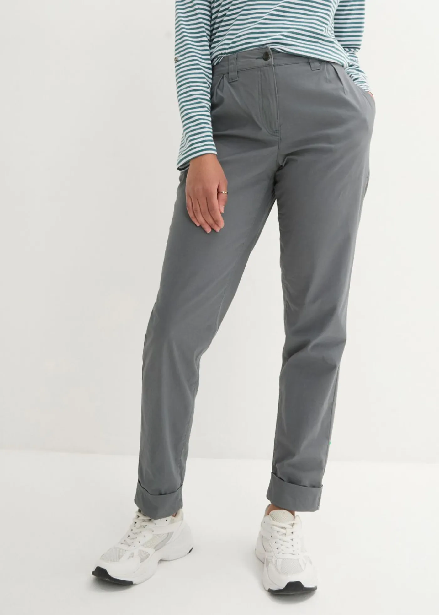 Discount Pantalón chino de algodón hasta el tobillo Mujer Pantalones|Tallas Pequeñas