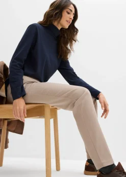 Sale Pantalón chino de mezcla de viscosa Mujer Pantalones
