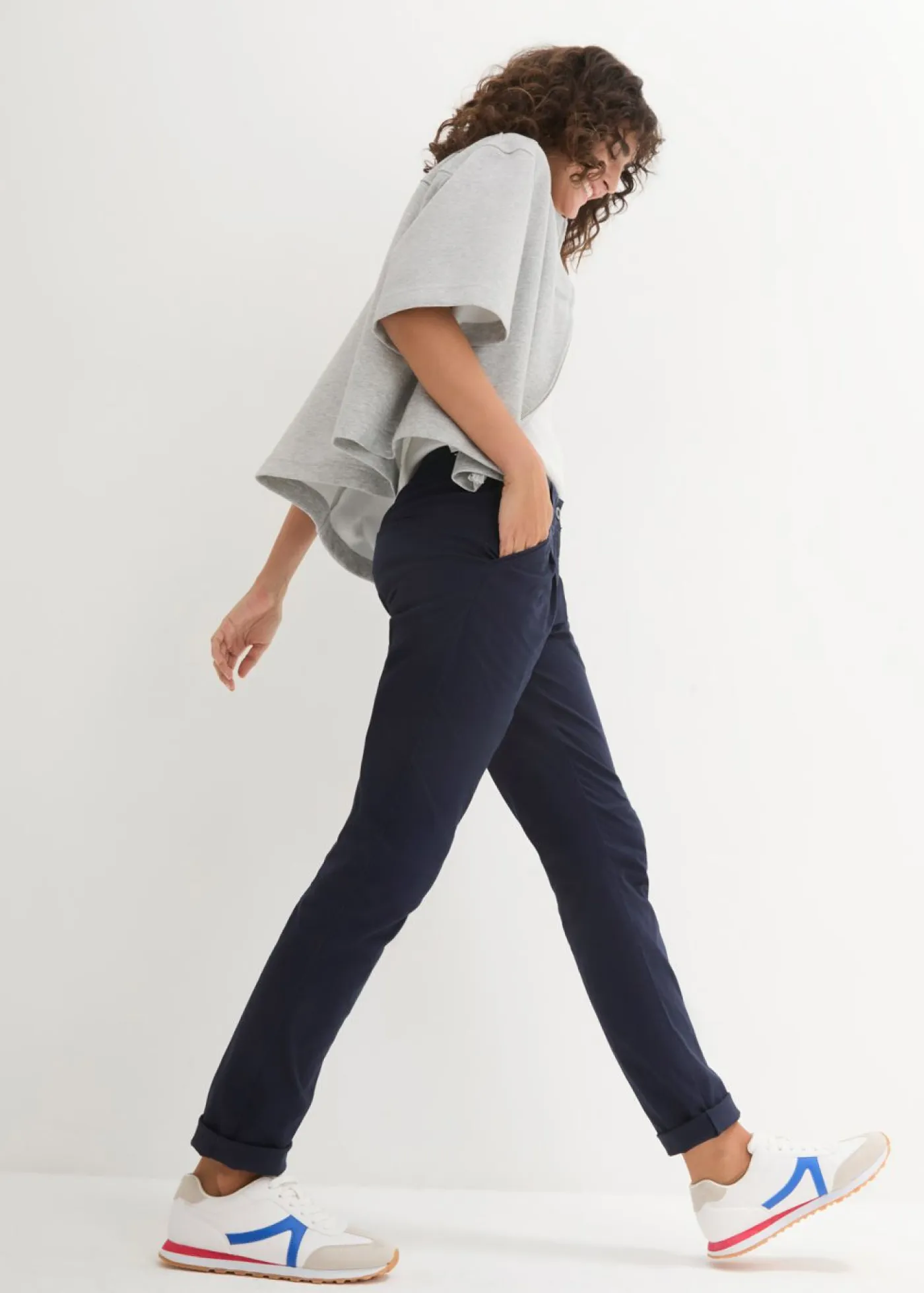Clearance Pantalón chino elástico Mujer Pantalones|Tallas Pequeñas