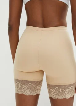 New Pantalón ciclista antirrozaduras de poliamida con piernas de encaje Mujer Shorts Moldeadores|Medias, Panties Y Calcetines