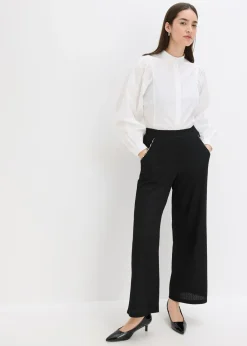 Sale Pantalón con aplicaciones de perlas de punto estructurado Mujer Pantalones
