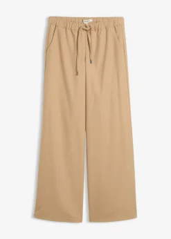 Pantalón con aspecto de lana y cinturilla cómoda Mujer Pantalones