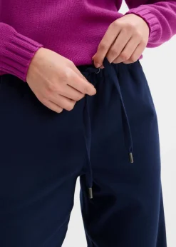 Discount Pantalón con aspecto de lana y cinturilla cómoda Mujer Pantalones