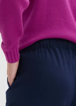Discount Pantalón con aspecto de lana y cinturilla cómoda Mujer Pantalones