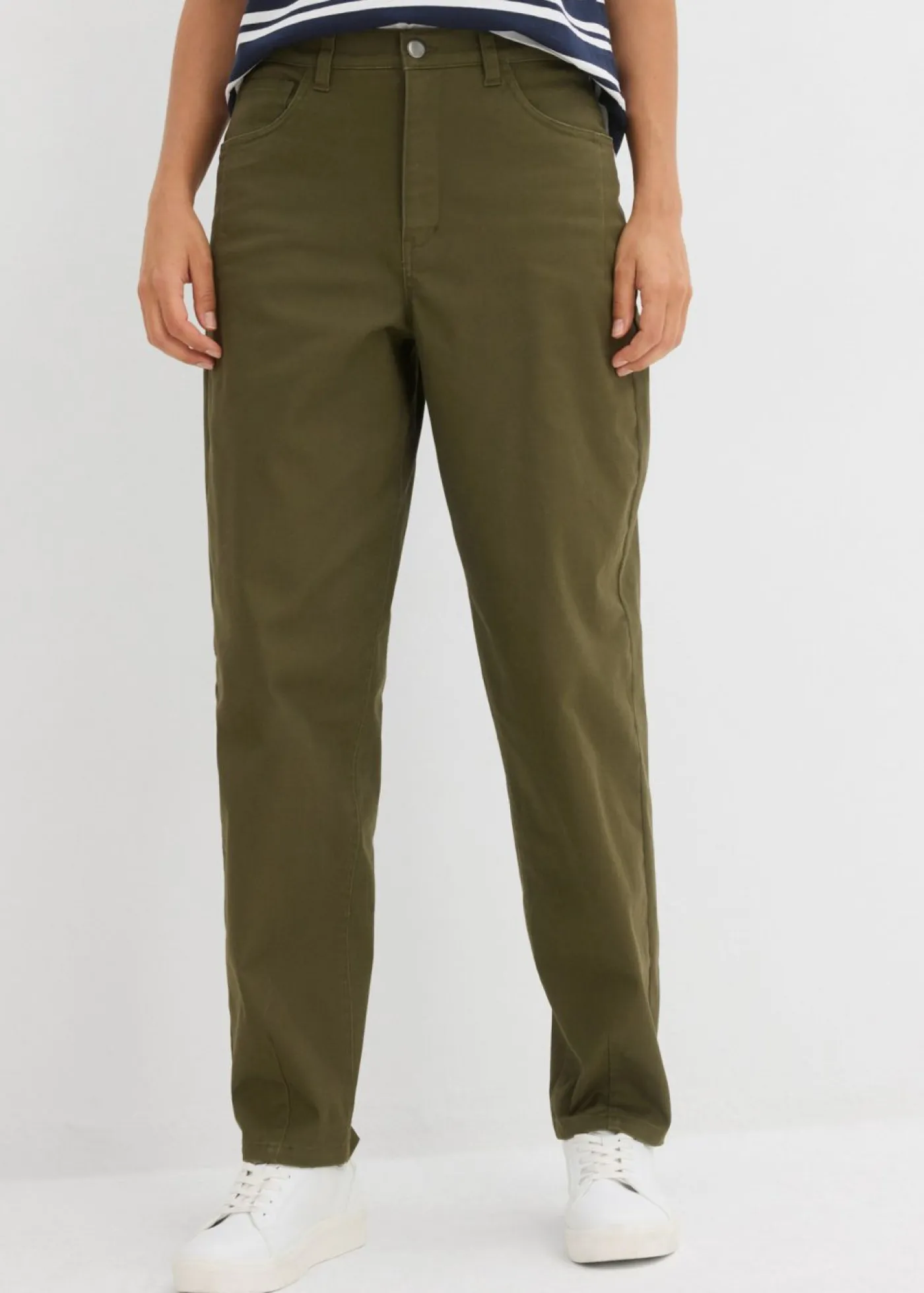 Outlet Pantalón con cinturilla cómoda y corte barrel Mujer Pantalones|Novedades