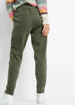 Outlet Pantalón con cinturilla elástica y aspecto de pana Mujer Pantalones