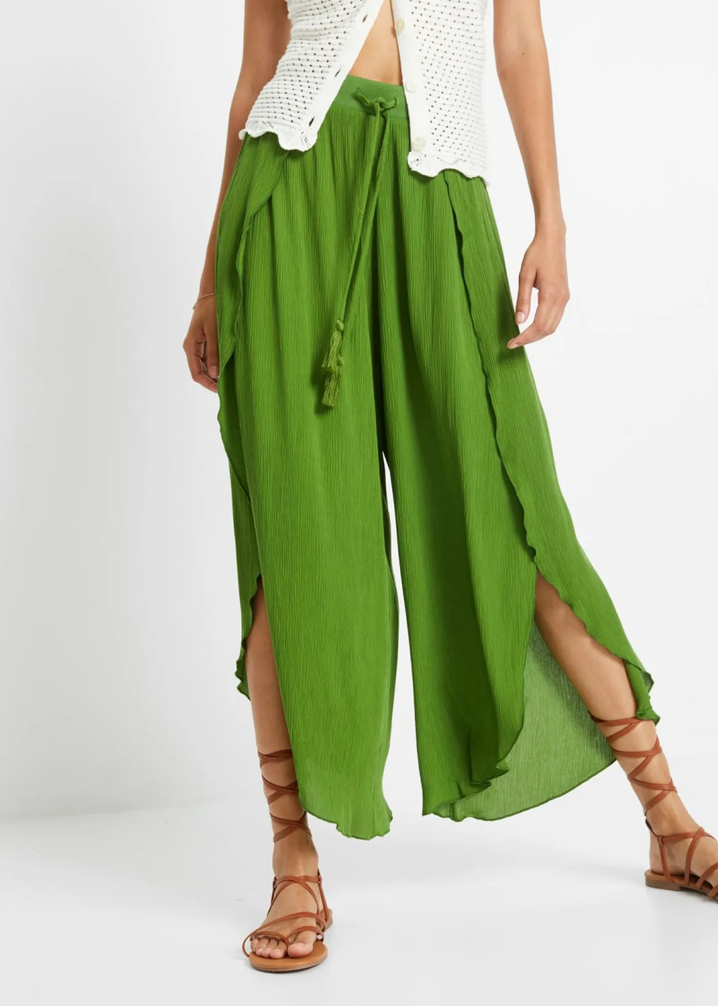 Online Pantalón con efecto arrugado estructurado Mujer Pantalones