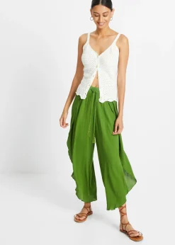 Online Pantalón con efecto arrugado estructurado Mujer Pantalones