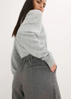 Online Pantalón con espiga en aspecto de lana Mujer Shorts|Pantalones