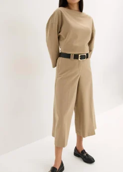 Outlet Pantalón con espiga en aspecto de lana Mujer Shorts|Pantalones