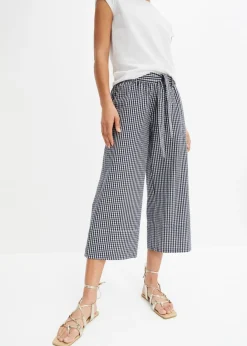 Online Pantalón con estampado de cuadros vichy Mujer Pantalones